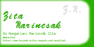 zita marincsak business card